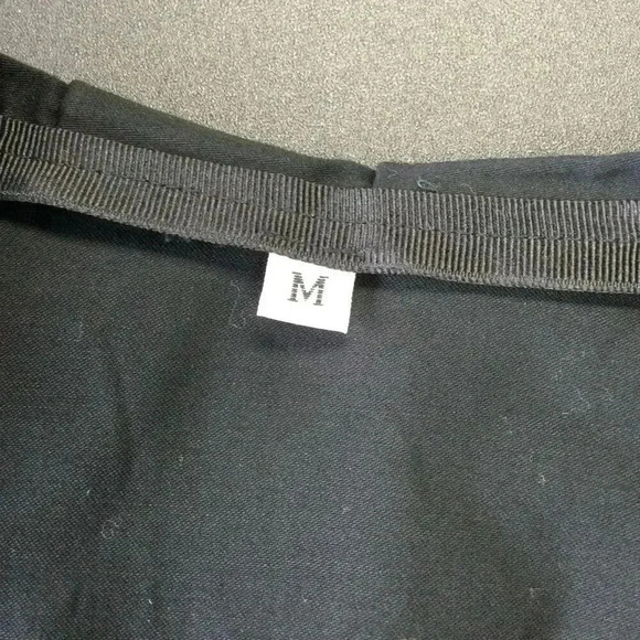 Womens Black Ruffle Trim Curved Hem Button Front Long Sleeve Blouse Size Medium - Picture 10 of 14